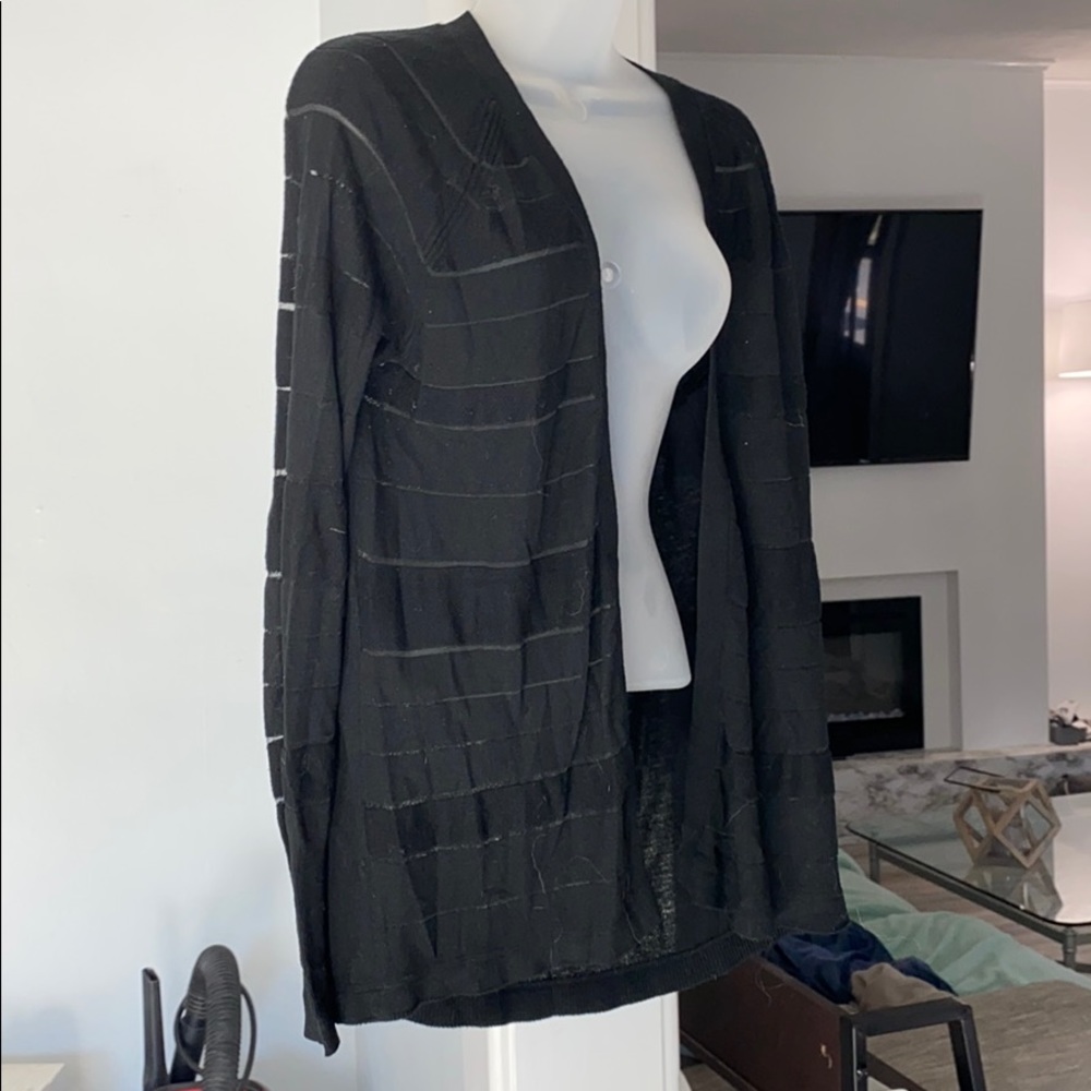 Black sweater with see through detail